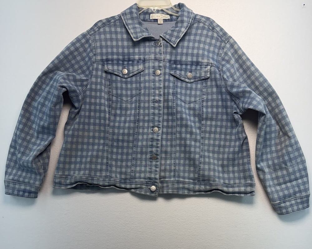 Cato’s Women’s 18/20 denim Checkered Button Down jacket